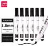 Deli SK108(Delicatessen) Conjunto de Canetas de Lousa Apagáveis de Papelaria, Caneta Apagável de Cabeça Única para Escritório e Conferência, Preta