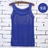 Colete de Strass Estilo Coreano para Mulheres Versátil Verão Acabamento em Renda Algodão Canelado Gypsophila Strass Slim Fit Top Básico