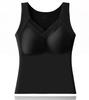 Ropa interior térmica de grafeno para mujer, enterizo con copa fija, sujetador sin costuras, autocalentable, ajuste ceñido, chaleco forrado de vellón