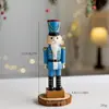 Cascanueces Soldado Navideño Nórdico Figura de Resina, Muñeco Cascanueces Pintado a Mano, Decoración para el Hogar y el Escritorio