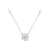 Collar de plata de ley S925 nebulosa rosa para mujer, lujo ligero, moderno, diseño simple, cadena para clavícula de circón de corte rosa de alta gama