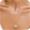 Collar de Oro Multicapa Transfronterizo Europeo y Americano 2025 para Mujer Apilable Moda Simple Versátil Diseño de Nicho Collar