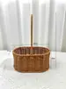 Cesta de Flores Portátil de Rattan Sintético, Cesta para Arranjo Floral, Cesta de Frutas, Cesta de Flores Artesanal para Salão Floral, Suprimentos para Floricultura, Pequena Cesta de Flores, Cesta de Cesta de Flores