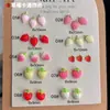 Joias Fofas de Morango para Nail Art Decoração de Unha Usável Morango Colorido Brincos Feitos à Mão DIY Acessórios de Grampo de Cabelo