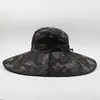 Sombrero de Pescador de Ala Ancha Camuflaje para Exteriores Sombrero con Protección Solar Plegable Sombrero de Montañismo Anti-UV Sombrero de Verano para Hombre