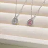 Collar de Plata de Ley S925 Yinchen con Piedra de Color Zircón Forma de Gota de Agua para Mujer, Diseño de Nicho de Moda con Incrustación de Zircón, Cadena para Clavícula, Artículo Popular de Internet