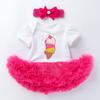 Vestido Ha de manga curta primavera e verão 2024 roupas infantis roupas infantis e femininas saia tutu de escalada conjunto de duas peças manga bufante