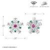 Pendientes de Copo de Nieve de Plata de Ley S925 Transfronterizos para Mujer, Pendientes de Circonia de Colores, Lujo Ligero, Nicho, Gama Alta, Versátiles para Navidad y Festividades