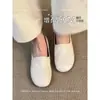 Versión de Cuero Suave~Mocasines Simples Estilo Francés para Mujer, Mocasines de Medio Uso sin Cordones Fáciles de Poner con Aumento Oculto de Altura, Zapatos Simples de Cuero Suave, Modernos