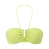 Top de tirantes para mujer, verano 2025, nuevo, fino, para yoga, cuello halter, cuello en V, tirante fino, top tipo tubo, sujetador