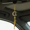 Colgante Decorativo para Coche Transfronterizo con Estrellas y Luna, Forma de Mezquita Incrustada con Diamantes, Borla de Metal Colgante para Interior de Coche Fabricante