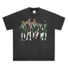 Camiseta Americana Vintage Celta Transfronteriza con Estampado de los Boston Celtics Sudadera Pesada de Cuello Redondo