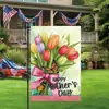 Decoración de Jardín Colgante Transfronteriza Impresa Doble Cara Día de la Madre Bienvenida Nueva Bandera Feliz para el Jardín