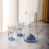 Dispensador de Vino Mountain View Creativo de Alta Gama Set de Caja de Regalo para Vino Blanco para el Hogar Vaso de Cristal de Cristal Azul Hielo Vaso para Vino Blanco Vaso para Licores