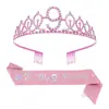 Set de Correa para el Hombro con Corona de Pedrería Personalizada Europea y Americana Decoración Fiesta de Primer Cumpleaños Aro para el Cabello de Aleación Cinturón de Etiqueta Venta al por Mayor