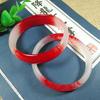 Pulsera de Jade de Tamaño de Existencias Claras, No Calidad, Pulsera de Jade Sangre de Pollo, Pulsera de Jade Xiuyan Hielo Húmedo Rojo y Blanco