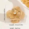 Broche Flor Elegante Elegante Retro Moda Venda Quente Transfronteiriça com Pérola Artificial Incrustada Adequado para Mulheres Usarem em Banquetes e Festivais