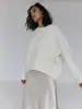 Suéter de punto grueso de cuello redondo, suelto y versátil para mujer, estilo ruso y europeo/americano, para usar como prenda exterior en otoño e invierno