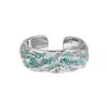 760 anillo de textura original de nicho ins moda fría esmalte frío pegamento plata de ley s925 anillo abierto para mujeres