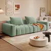 Sofá Puf Pixel Estilo Moderno Casual Color Crema para Más de 3 Personas, Sala de Estar Personalizable Casa de Alquiler Persona Soltera