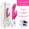 Vibrador Rabbit masturbador feminino ponto G vibrador duplo carregamento frequência conversão av stick brinquedos sexuais adultos atacado