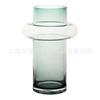 Vaso de vidro estilo europeu simples com borda dourada decoração em forma de T pintada à mão dourada sala de estar arranjo de flores para casa vaso decorativo transparente