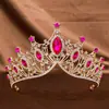 Acessórios de Cabelo para Casamento Ornamentos de Liga Cruzamento Europeu e Americano Retrô Coroa Barroca Coroa Grande de Strass Olho de Cavalo Faixa de Cabeça