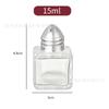 Botella cuadrada pequeña de vidrio para condimentos de 15 ml al por mayor con agujero, botella redonda para condimentos de 10 ml, botella dispensadora, botella de condimentos para el hogar