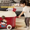 Caixa Organizadora de Brinquedos Infantil com Rodinhas, Caixa de Armazenamento de Grande Capacidade, Caixa Organizadora Doméstica para Roupas de Bebê e Lanches