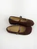 Sapatos Mary Jane Retrô Franceses para Mulheres 2026 Verão Novo Estilo Uma Tira Vazados Casuais Planos Boca Rasa Sapatos Estilo Birkenstock