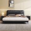 Cama de Cuero de Fábrica Minimalista Italiana Suspendida Moderna Simple Dormitorio Principal de Gama Alta Doble Entrada 1.8 m Cama de Arte de Cuero de Lujo