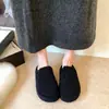 Chinelos de Algodão Quentes e Modernos Baotou Versátil Sola Grossa Estilo Simples 2026 Chinelos de Pelo Femininos de Inverno Meio Chinelo com Plus Veludo