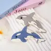 Llavero de cuero de dibujos animados de animales marinos, ballena y capibara de moda y creativos, exquisito accesorio para coche y colgante para mochila