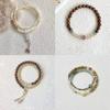 Buscando Luz Pulseira Retrô Patchwork com Grão de Madeira Novo Estilo Chinês Simples Moda Minimalista Joias de Contas Transparentes Ice