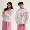 Moletom com Zíper Longo e Mangas Longas Estampa de Letras Estilo Casual Preguiçoso Outono e Inverno Americano High Street Cardigan