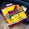 Pañuelo de Seda 70 Cuadrado Moda Coreana de Alta Gama Versátil Profesional Seda Sintética Pequeño Pañuelo de Cuello Estampado Retro Pañuelo de Seda para Mujer