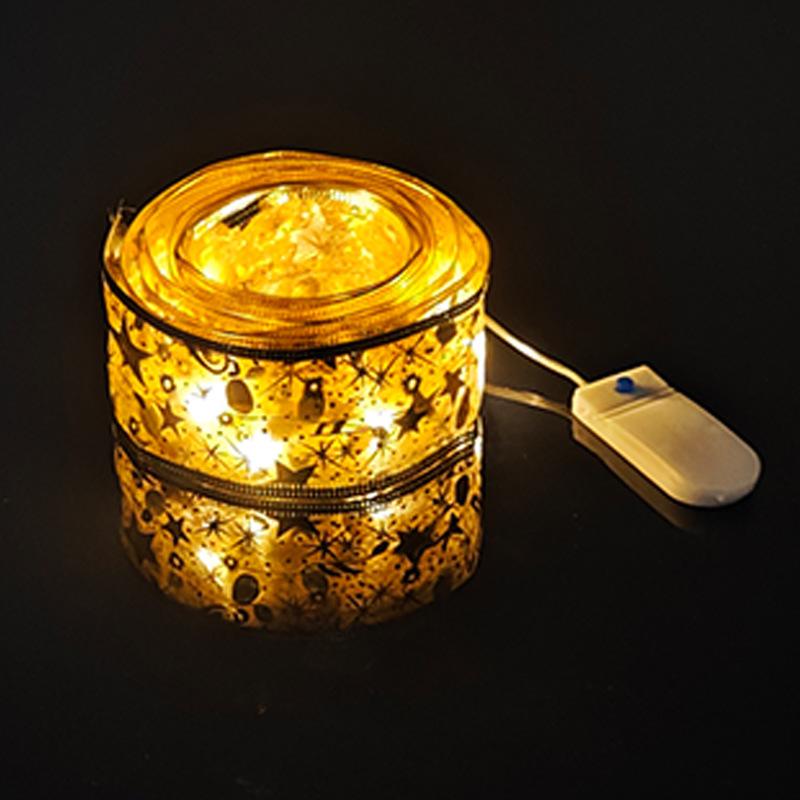 金色彩带+暖白灯