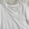 Camiseta básica de manga corta con escote en V y hombros descubiertos para mujer, de algodón puro, ajustada, elegante, de talla grande, para el cabello.