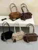 Bolso de axila liso, casual y minimalista, elegante y de gran capacidad, bolso de hombro retro y moderno, bolso tipo almohada de gamuza único y a la moda