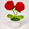 Flor de Lã Feita à Mão Girassol Acabado Vaso de Flor Artificial Presente Rosa Flor Falsa Enfeites de Flor Tricotada Exportação Transfronteiriça