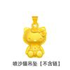 Vacío chapado en oro lindo colgante de gato KT de dibujos animados con goteo de pegamento colgante de gatito tienda de oro con colgante de gatito de oro duro 3D