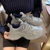 Tenis de Papá para Mujer 2025 Nuevos Zapatos de Mujer de Suela Gruesa Tenis de Malla Transpirable de Verano Tenis Blancos Adelgazantes de Caña Alta