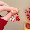 Brincos de Leão Adequados para o Ano Novo, Brincos Festivos Estilo Chinês Vermelho para Mulheres, Atmosfera de Alto Padrão 2025