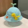 Sombrero de Pescador Infantil Multicolor de Dibujos Animados de Dinosaurios y Brotes de Frijol Delgado para Primavera y Otoño, Sombrero de Cubeta para Bebés Niños y Niñas, Sombrero Casual con Protección Solar