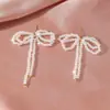 Moda Europea y Americana Transfronteriza Nuevo Estilo Pendientes de Borla de Perlas Tendencia Personalidad Lujo Ligero Gama Alta Pendientes de Lazo