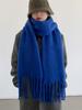 Bufanda de Mohair a Cuadros con Borlas Estilo Coreano para Mujer, Primavera, Estudiantes Japoneses, Viajes, Versátil, a la Moda, Calcomanía, Bufanda Casual