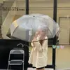 Spot atacado alta qualidade rede celebridade todo transparente Coreia guarda-chuva dobrável automático guarda-chuva grosso guarda-chuva antigo de estudante