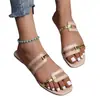 Comercio exterior 2026 verano nuevo sandalias cruzadas para mujer talla grande, chanclas casuales para exteriores con bloques de color europeas y americanas, sandalias de playa para mujer