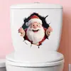 Pintura decorativa de Natal transfronteiriça para feriados em casa, embelezamento de quarto infantil, adesivo de parede do Papai Noel, autoadesivo