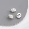 Espaçador de Zircônia de Cor Forte e Duradoura com Revestimento Prateado Espesso Espaçador de Floco de Neve de Ouro Branco com Zircônio Contas Espaçadoras para Montagem de Joias Acessórios